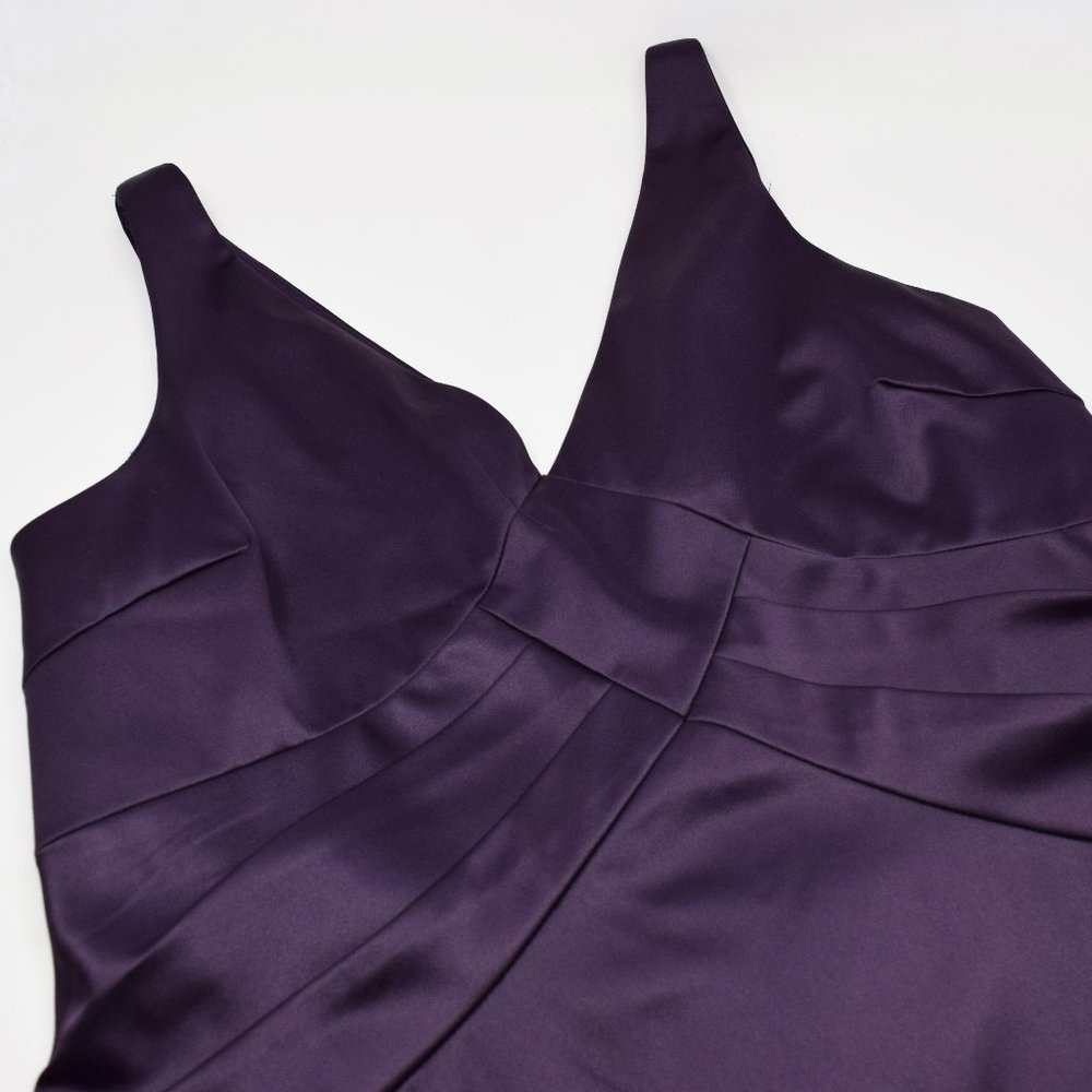 JS Collections Evening Cocktail Dress Women 16 Satin Eggplant Purple Event Prom - Picture 8 of 12